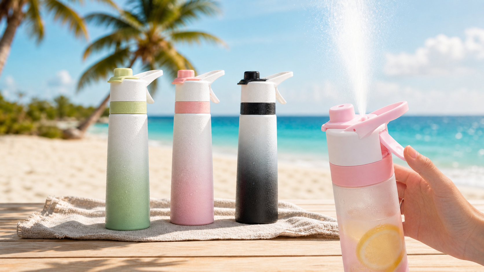 Drink & Refresh - Gourde Brumisateur 2 en 1 - Vert