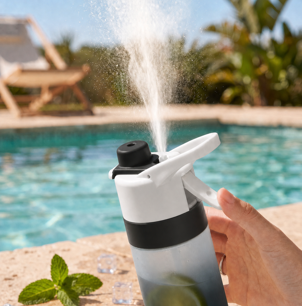 Drink & Refresh - Gourde Brumisateur 2 en 1 - Noir